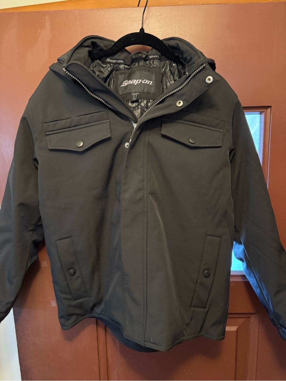 Snap on kids Black Insulated Hooded Jacket